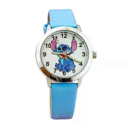 Lilo & Stitch Barneklokke Quartz Barn Uformelle Tegneserieklokker Armbåndsur Bursdagsgaver Blå[WSY]