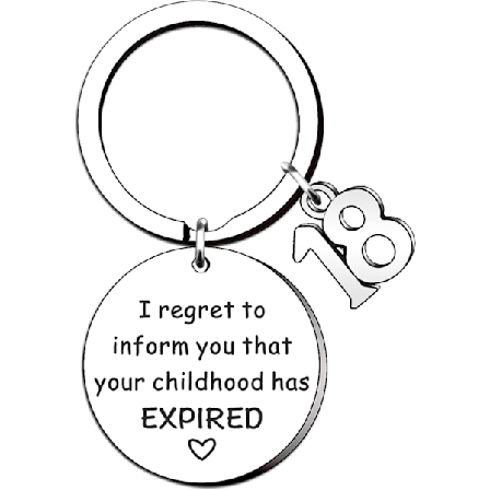 18-års Presenter till Pojkar och Flickor: Rolig 18-års Minnes Nyckelring