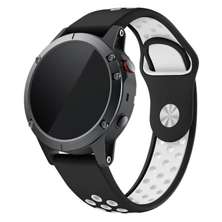 22mm Garmin Forerunner 935 / Quatix 5 / Fenix 5 / Fenix 5 Plus / Approach S60 dubbelfärgat klockarmband i silikon - Svart / Svart
