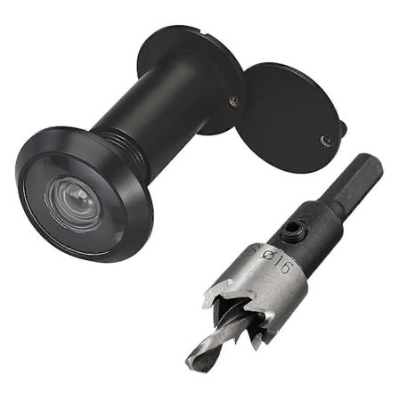 220-graders solid dørkikkert med 16 mm bor, 16 mm dørkikkert for dørtykkelse fra 2,5 cm