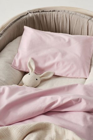 Jotex - Percale Baby Sengesett Vogn/vugge - Økologisk Pudderrosa - ZACK - Kjøp Sengesett til barn hos Jotex