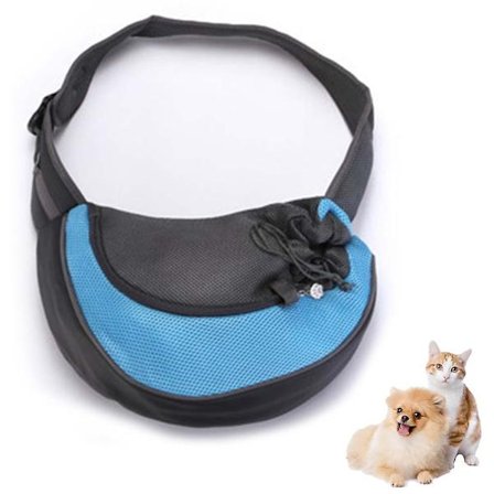 Pet Dog Sling Carrier, Andningsbar Mesh Pet Handsfree Sling Bag
