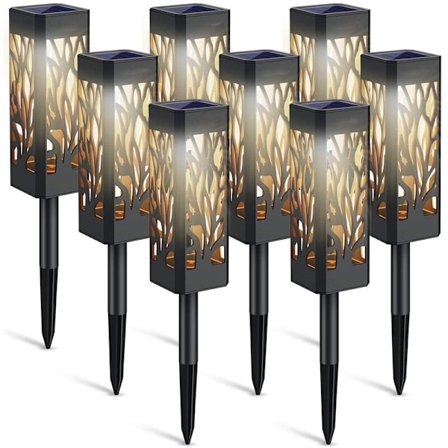 Solcellelamper til udendørs have, 6 stk. havedekoration solcellelanterne med varmt hvidt lys, IP65 vandtæt udendørs solcellelys automatisk tænd/sluk 