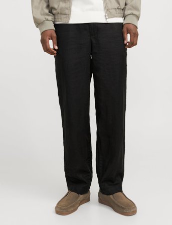 Jack & Jones Jpstkarl Lawrence Linen Chino Sn - Black - S