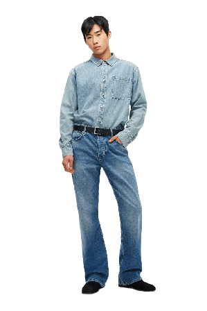 Neuw Julian Wide Seville Mid Indigo Byxor Herr Blå w34l32