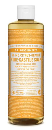 Dr. Bronner's Castile Soap Citrus-Orange 475 ml, Skincare, Kropspleje, Bodyshampoo