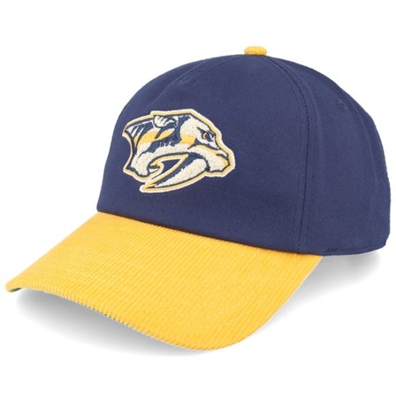 American Needle - NHL Blå adjustable Caps - Nashville Predators Burnett Black/Yellow Corduroy A-Frame Adjustable @ Hatstore