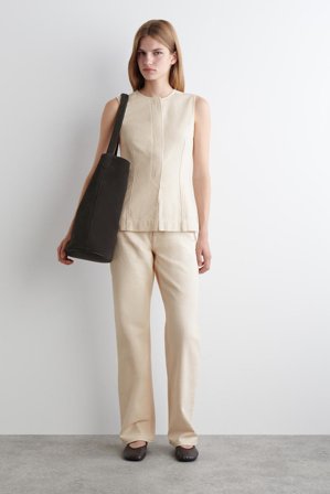 COS Women's Top In Denim Senza Maniche in Bianco