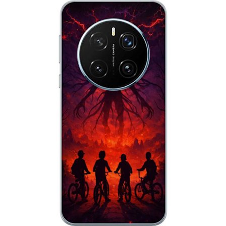 Kompatibelt Mobilskal till Honor Honor Magic7 Pro Mörk fantasyillustration inspirerad av Stranger Things med övernaturlig varelse, blixtar och cykla