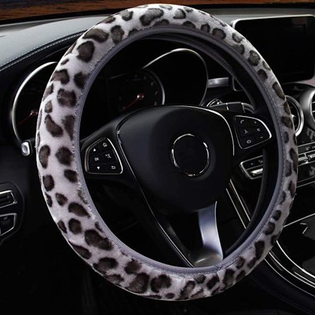 Leopard Fluffy Plysj Ratt Deksel Myk Plysj Varm Vinter Universell 38cm