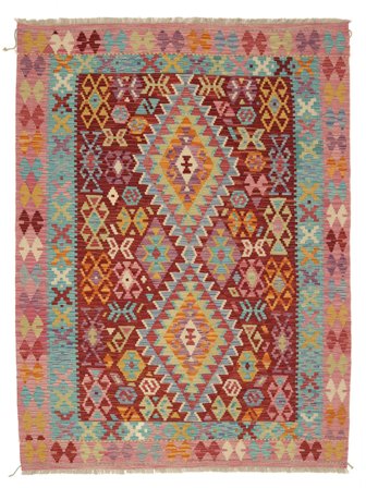 Handgeweven Kelim Afghan Old Style Vloerkleed 151X203 Wol Klein