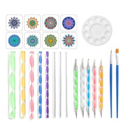 24 stk Mandala Dotting Tool Maling Stein Kunstpenn