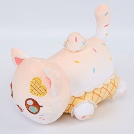 Meemeows Food Aphmau Cat Doll täytetty lelu Pehmonuket Donitsi 25cm