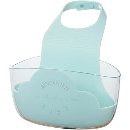 Hane dræn rack let at rengøre dråbebestandig køkkenvask si taske opvask klud rack til badeværelse cyan