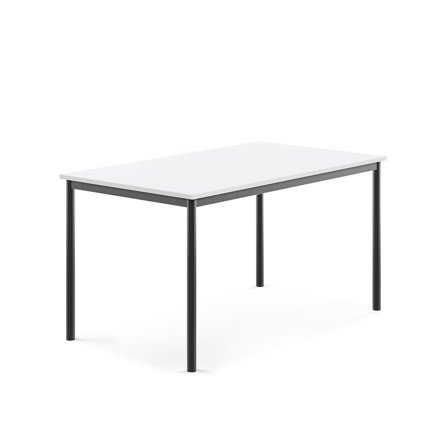 Desk SONITUS, 1400x800x720 mm, white high pressure laminate, anthracite