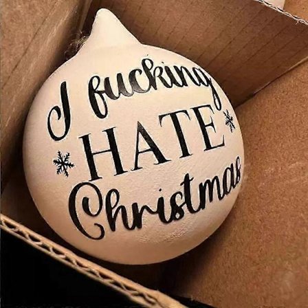 Morsom Støtende Julekule, Frekk Julepynt, 6cm Hengende Dekorasjon