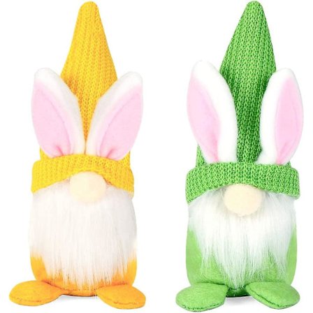 Påskkanin-Tomte Docka Elf Figur Ornament, 2-pack