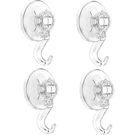 4 stk. sugekop kroge til væg, sugekop krog op til 5 kg, R