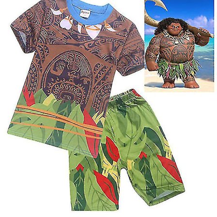 Moana Maui Barnkläder för Barn, Pyjamas, Nattkläder, Kortärmad Set med Shorts