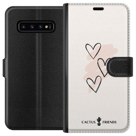 Kompatibelt Lommeboketui til Samsung Samsung Galaxy S10 Cactus and Friends - Soft Romance Sketch