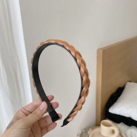 Hårbøyle Parykk Flette pannebånd LETT KAFFE TYKK TYKK