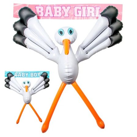Oppblåsbar Stork Boy / Girl 75 cm