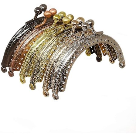 6 stk. Metal Halvrunde Pungramme Møntpose Kiss Lukning Lås Til Pungfremstilling