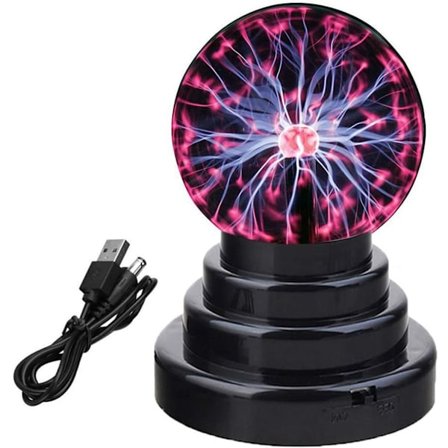Interaktiv Plasma Ball Lampa, Magiskt och Mystiskt Vetenskapsfenomen i Portabel Storlek, Touch-Känslig Funktion, Dekorativ Belysning för Rum och Natt