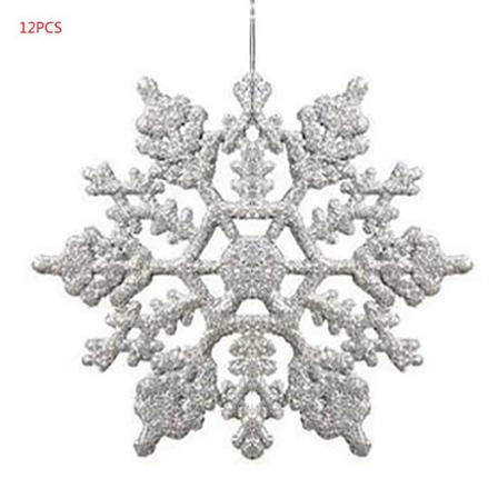12st Julsnöflingor Ornament Mousserande Glitter Snö Dekor