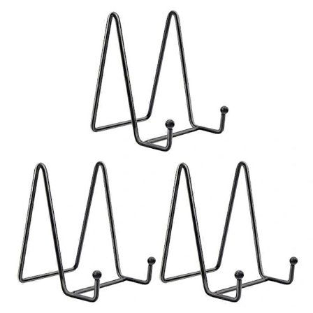 3 stk. Bordstaffelier Maleri Billeddisplay Stativ Fotoramme Staffeli Flad Display Stativ