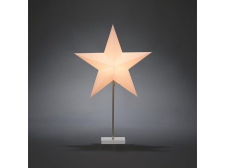 KONSTSMIDE Papperstjärna med träfot 71,5cm vit - Lyreco - Kontorsmöbler och inredning - Lampor och belysning - Dekorationsbelysning