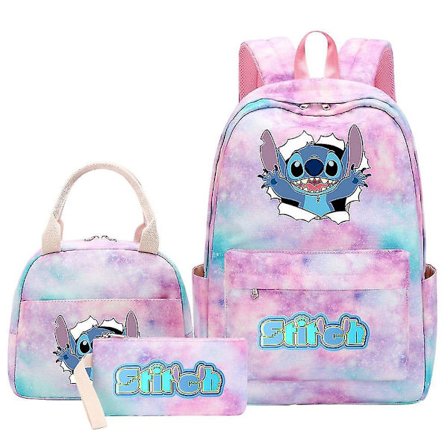 3 stk. Lilo Stitch Rygsæk Kvinde Mand Rejse Skoletaske Høj Kvalitet Teenagere Mochilas