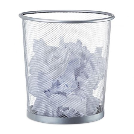 Rund papperskorg i metall