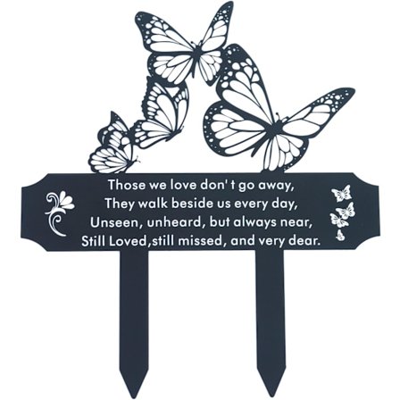 Gravpynt til kirkegård – Uttrykk din evige kjærlighet – Fint håndverk Kirkegårdspynt til grav – Elegant sommerfugl hagemarkør med