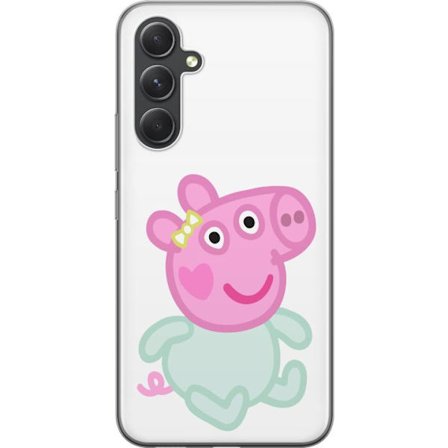 Yhteensopiva Puhelinkuori Samsung Galaxy S24 FE Peppa Pig vauvahahmo pastelliväreissä, suloinen piirretty lasten kuvitus pehmeällä minimalistisella ty