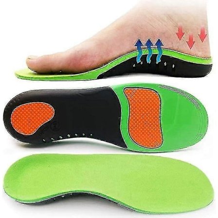 Plantar Fasciitis Indlægssåler - Ortopædiske indlæg i fuld længde til lindring af hælsmerter og støtte af svangen_grøn db