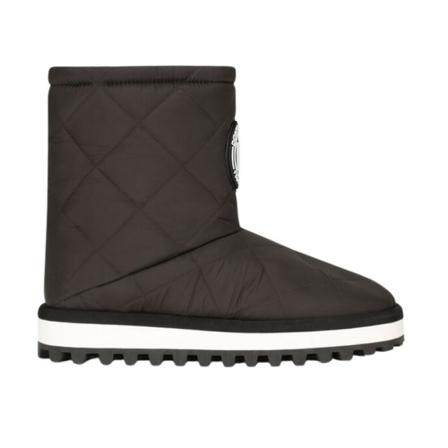 Dolce & Gabbana, Nylon Ankle Boots with DG Logo Czarny, Kobieta, Rozmiar: 38 EU