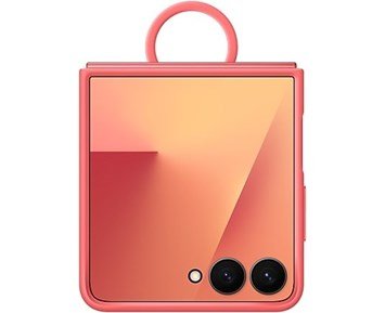 Samsung-Galaxy Flip7 Ring Case (Silicone) Red-Mykt silikondeksel med ring til Samsung Galaxy Z Flip6-Telecom accessories-Mobildeksler og lommebøker