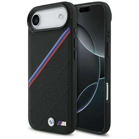 BMW M Tricolor MagSafe-etui med metallogo for iPhone 17 Air - svart