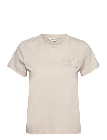 Reg Tonal Shield Ss T-Shirt Beige GANT