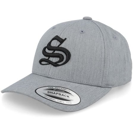 Kiddo Cap - Grå adjustable Keps - Kids S Letter 3d Heather Grey Adjustable @ Hatstore