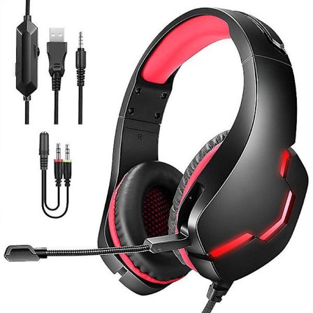 Gaming Headset, Ps5 Headset With Stereo Surround Sound,ps4 Gaming Headset, Over Ear Headphones With Noise Canceling For Xbox,pc,switch,mac,laptop, Blu