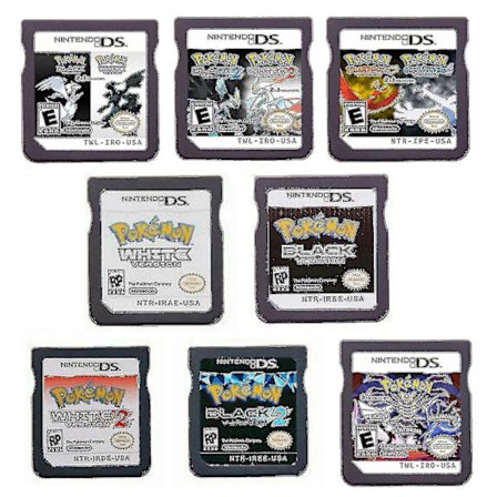 Videospilkassette Nds Spilkonsolkort Ds 2ds 3ds Guld Soul Silver Sort Hvid 2 I 1