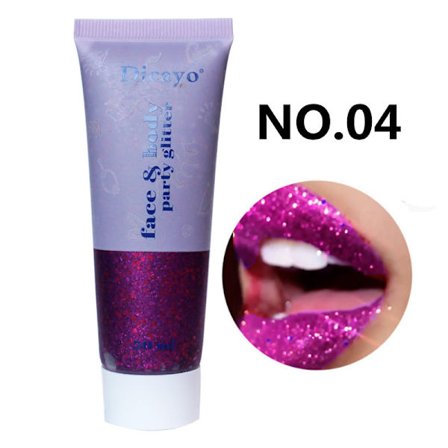 Transparent hvid ansigts- og kropsglimmer - Party glimmer festival rave kostume, egnet til kvinder og børn.