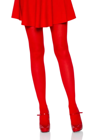 Nylon Opaque Pantyhose Red - Leg Avenue