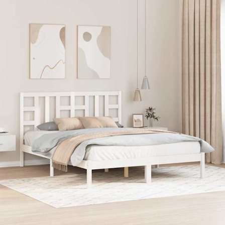 Maison Exclusive - Sengeramme uden madras hvid 150x200 cm massiv træ