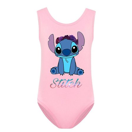 Tyttöjen Stitch-kuvioinen uimapuku, yksivärinen, piirretty monokini bikinin uimapuku uimapuvuksi 7-12 vuotta