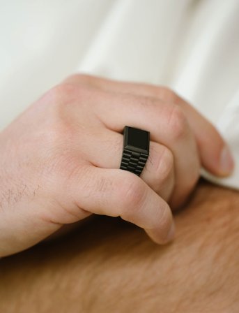 Steel & Barnett Hudson Ring - Black - 59.5