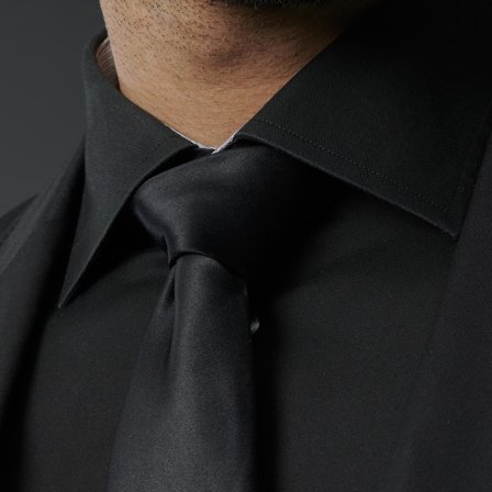 Extra Long Black 6cm Basic Tie for Men - Solid color neckties