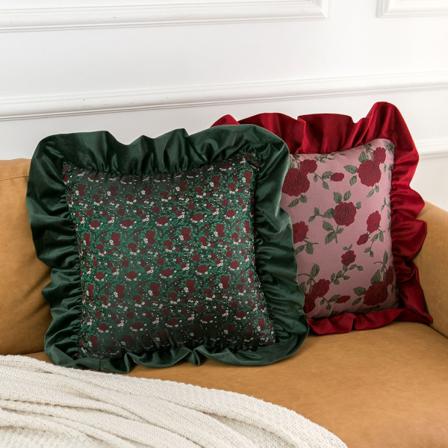 2 stk dekorative putetrekk Rose og grønn 45*45cm